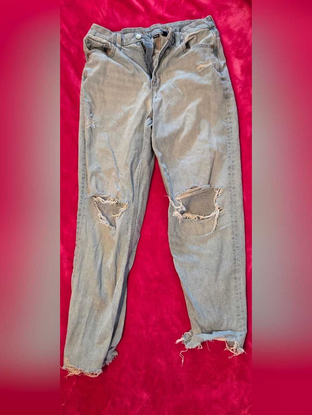 American Eagle Womens Distressed Light Ripped Jeans Size 8
